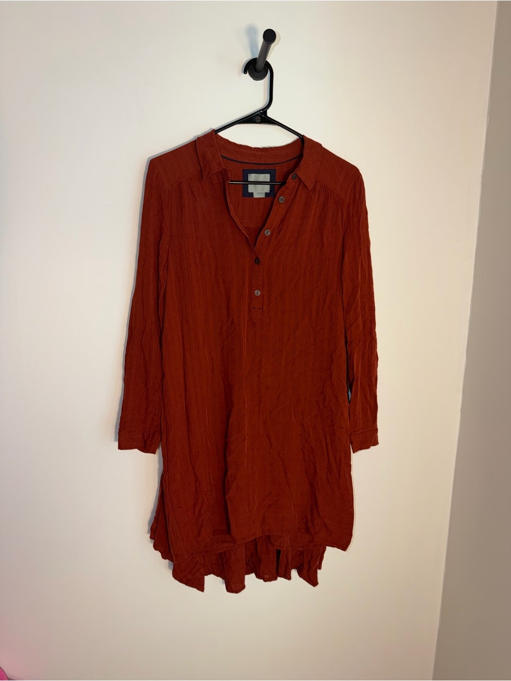 Maeve Brick Red Button-Front Tunic